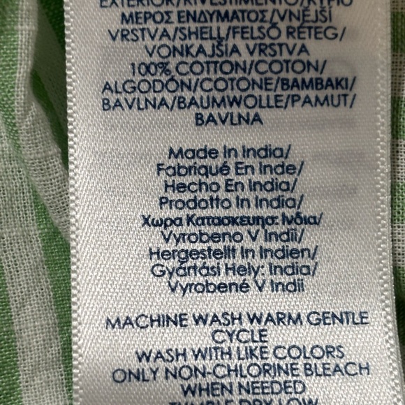 Chaps Green Striped Blouse - Picture 3 of 6